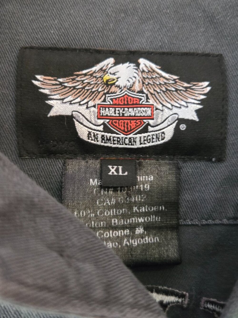 Harley Davidson Gray Button Up Shirt - Picture 3 of 5